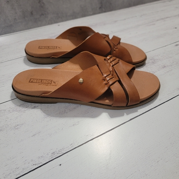 PIKOLINOS Shoes - Pikolinos, Formentera W8Q-0938, Women's Tan Leather Sandals, Size 40(81/2-9)